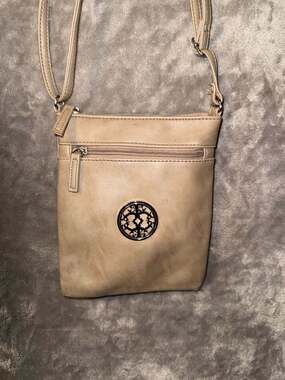Relic Beige Faux Leather Crossbody Bag